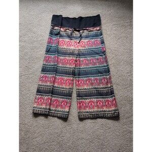 Women Boho Palazzo Style Yoga Beach Pants Thai Palazzo Style Harem Double Layer